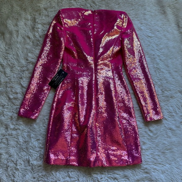 NWT Nadine Merabi Bailey Pink Sequin Blazer Dress - Size Small - Picture 5 of 6